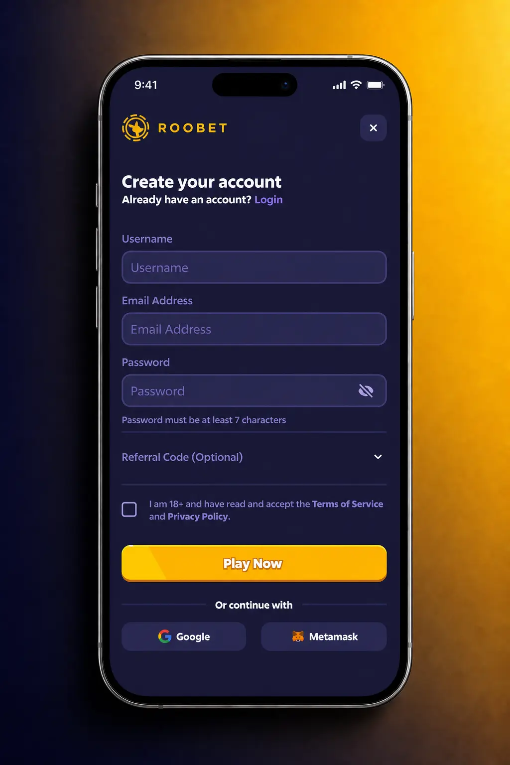Step-by-step guide showing how to sign up, deposit funds, and place your first bet on Roobet